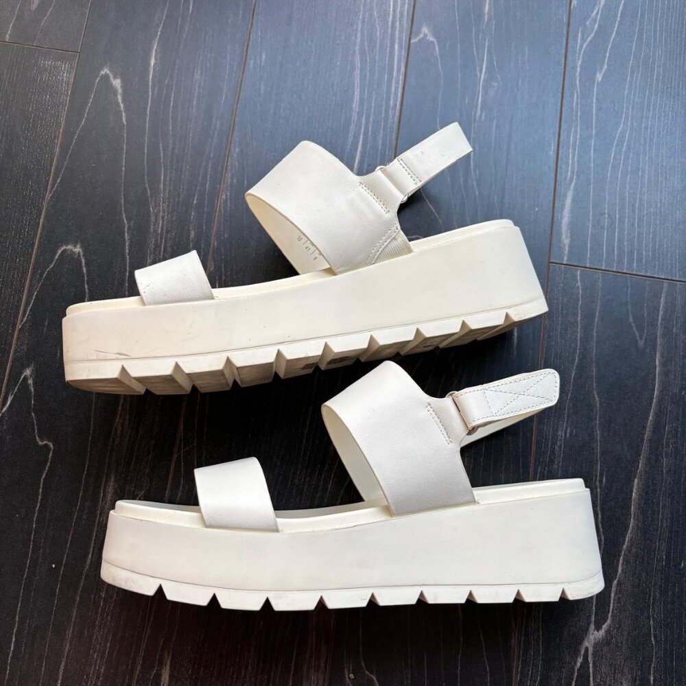White Aldo Platform Sandals